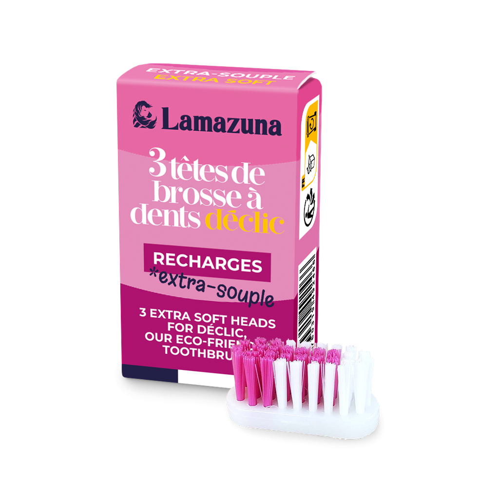 Recharge 3 têtes de brosse à dents - Extra-souple - Lamazuna