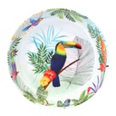 Assiette creuse en mélamine toucans de Rio - Les Jardins de La Comtesse