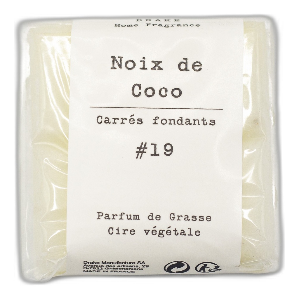 Carré fondant cire végétale – Noix de Coco - Drake