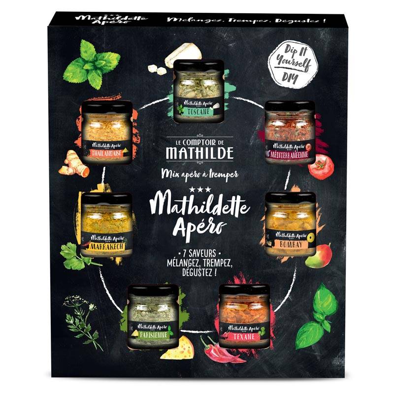 Coffret mathildette apéro 7 saveurs - Le Comptoir de Mathilde