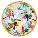 Plat de service rond en mélamine toucans de Rio - Les Jardins de La Comtesse