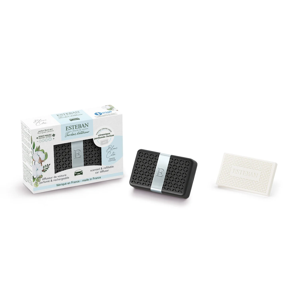 Diffuseur de voiture rechargeable - Blanc coton - Esteban