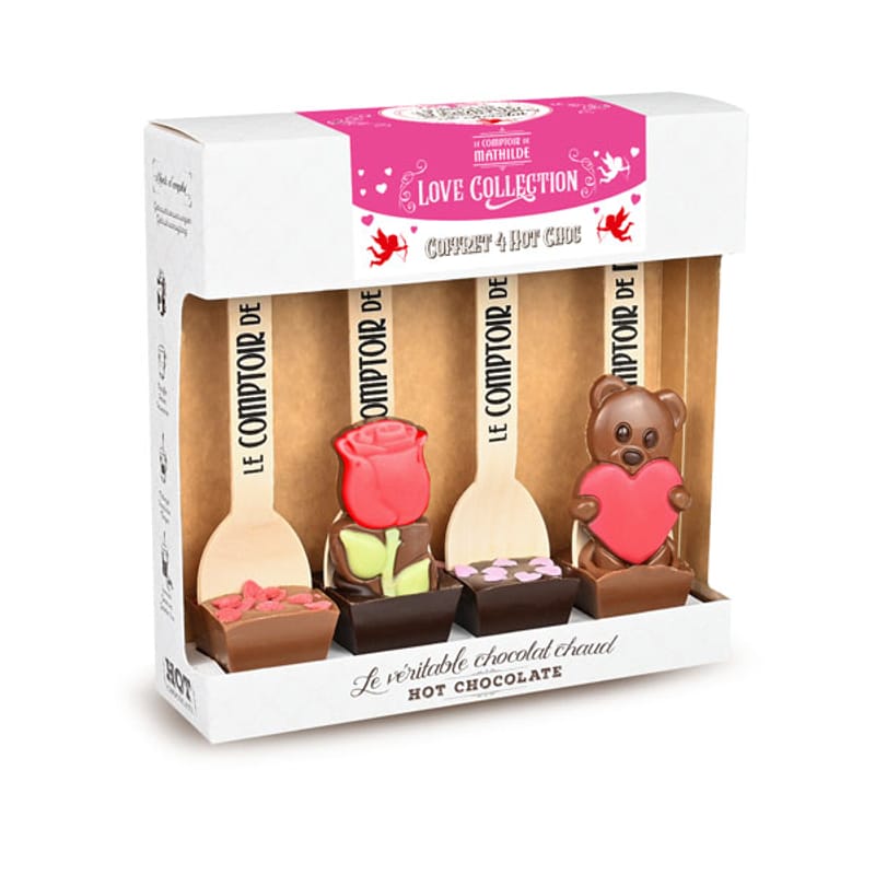 Coffret 4 Hot Chocolate Love Collection - Le Comptoir de Mathilde