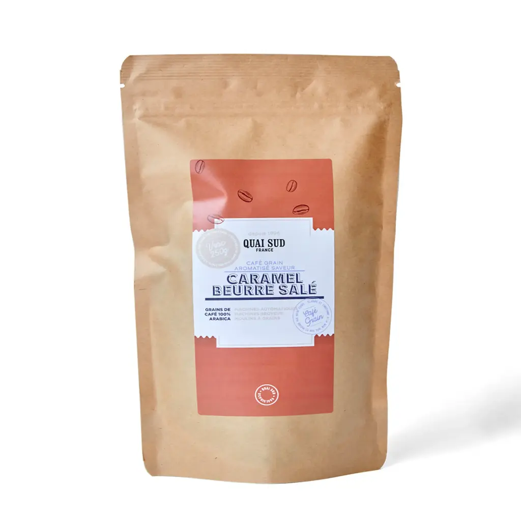 Grains de café aromatisés en sachet 250 g - Quai Sud