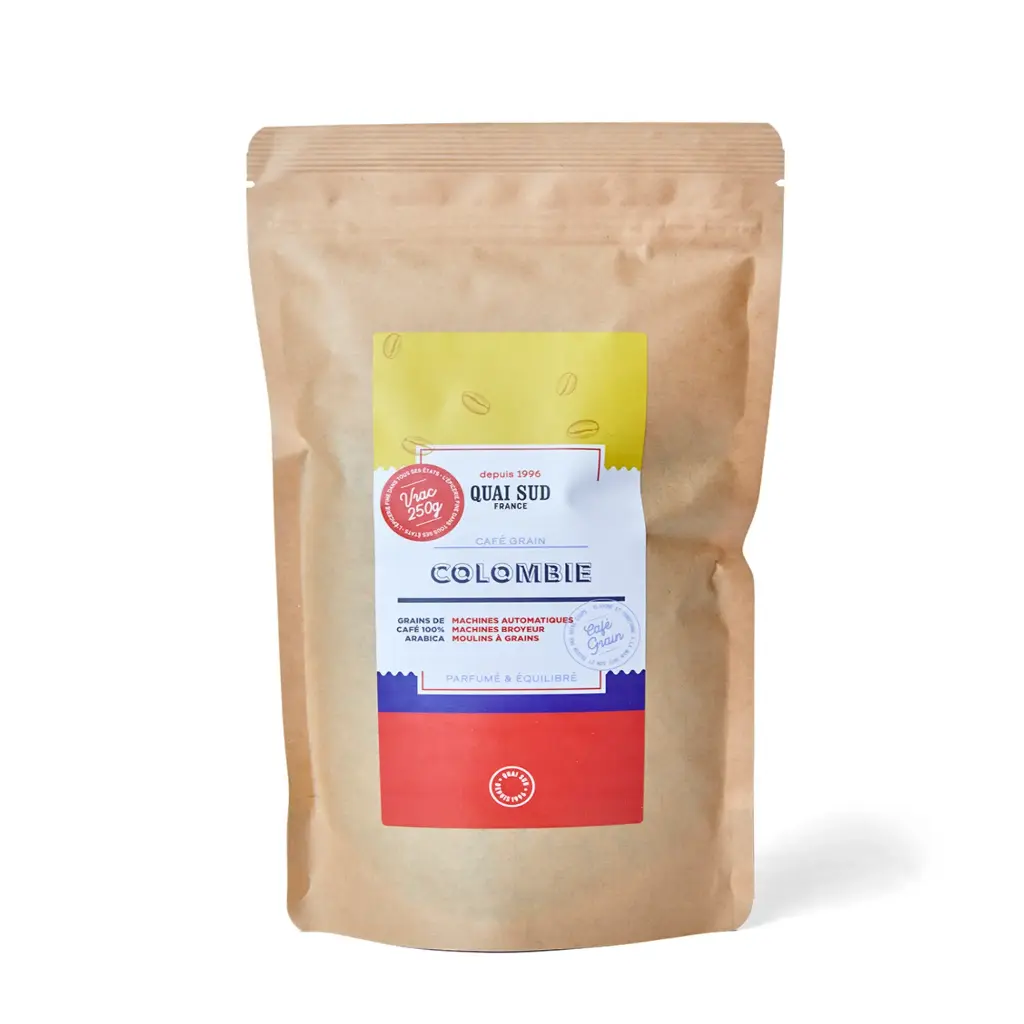 Grains de café Colombie en sachet 250 g - Quai Sud