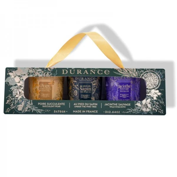 Coffret Bougies Parfumées (Sapin, Poire, Jacinthe) - Durance