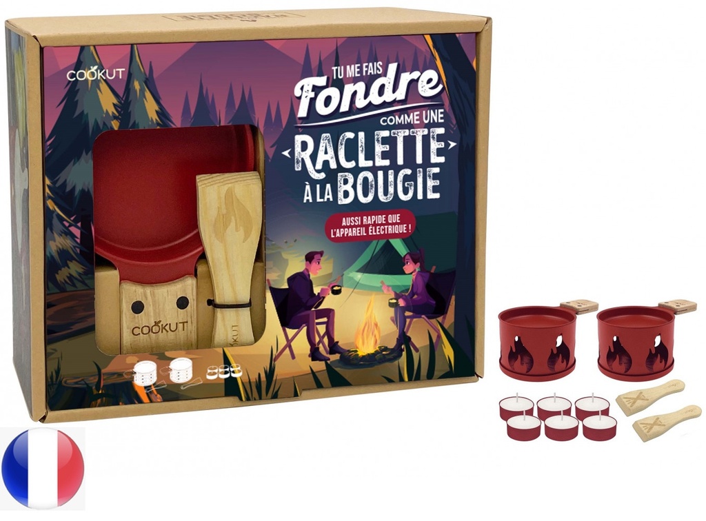  Raclette Flamme rouge tu me fais fondre + 6 bougies - Cookut