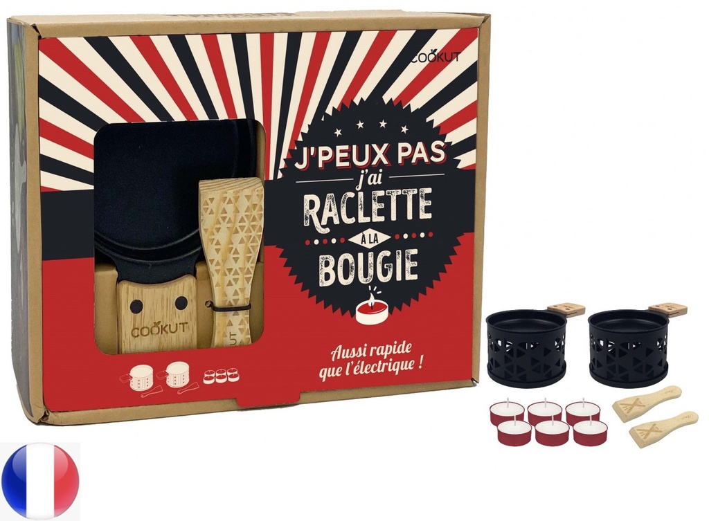  Raclette Origami Noir j'peux pas j'ai Raclette + 6 Bougies - Cookut