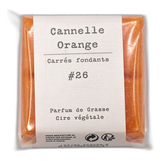 [BPP48-CLO] Carré fondant cire végétale - Cannelle orange - Drake