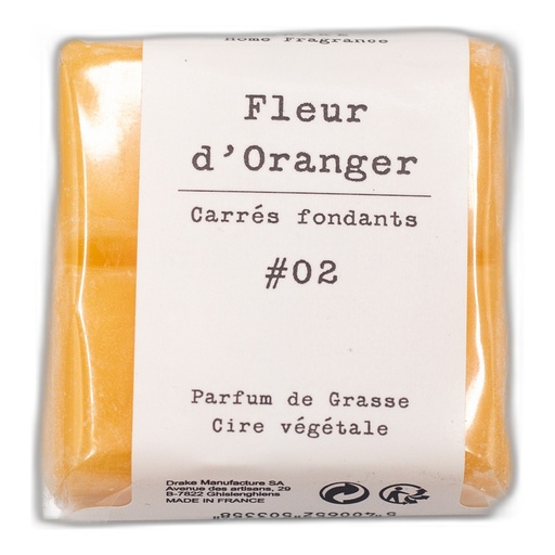 [BPP48-FLO] Carré fondant cire végétale – Fleur d'oranger - Drake