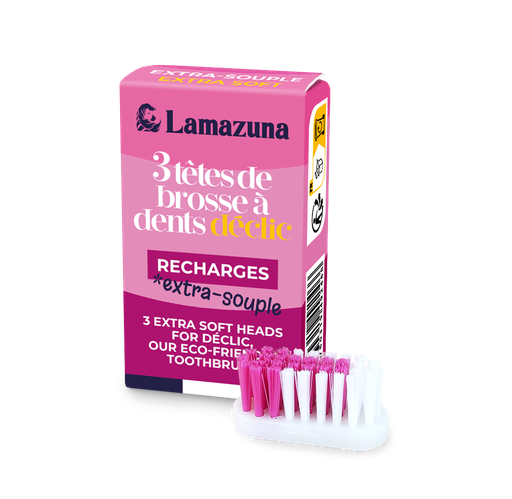 [B2F1A2] Recharge 3 têtes de brosse à dents - Extra-souple - Lamazuna