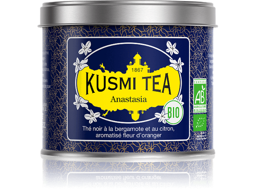 [21642A1070] Anastasia Thé noir earl grey bio, citron Boîte 100 g - Kusmi Tea