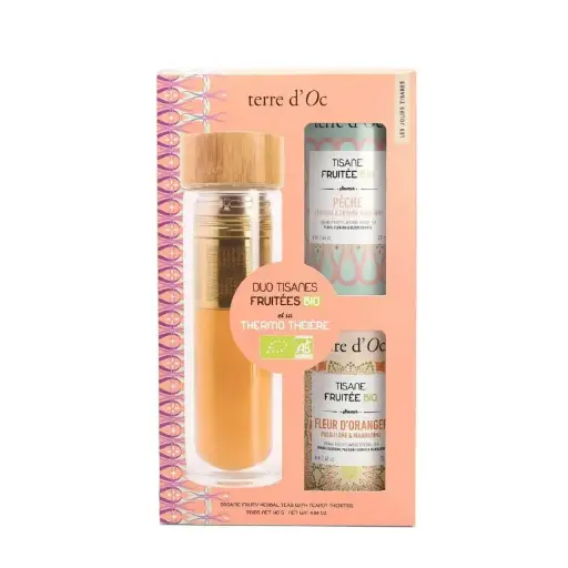 [TOTFRCF122] Coffret découverte 2 tisanes fruitées bio & thermo théière - Terre d'Oc