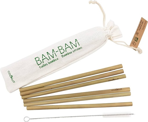 [BAM-0519] Kit de 6 pailles en bambou réutilisable - Cookut