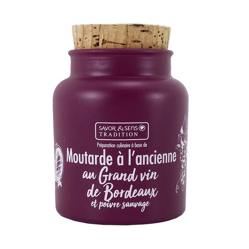 [501060061] Moutarde à l'ancienne vin de Bordeaux & poivres sauvages  - Savor et sens 