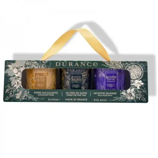 [070123] Coffret Bougies Parfumées (Sapin, Poire, Jacinthe) - Durance